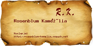 Rosenblum Kamélia névjegykártya